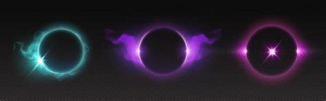 Free Vector Set Of Halo Neon Light Effects