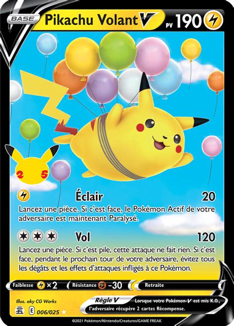 Pikachu Volant V C L Brations Pok P Dia