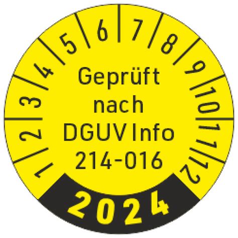 DREKO PRÜFPLAKETTEN Prüfplakette DGUV Information 214 016