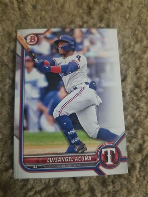 Luisangel Acuna Bowman Draft Card Bd Rangers Mets Rookie Base