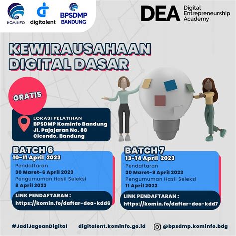 Hasil Seleksi Peserta Pelatihan DEA Kewirausahaan Digital Dasar Dasar