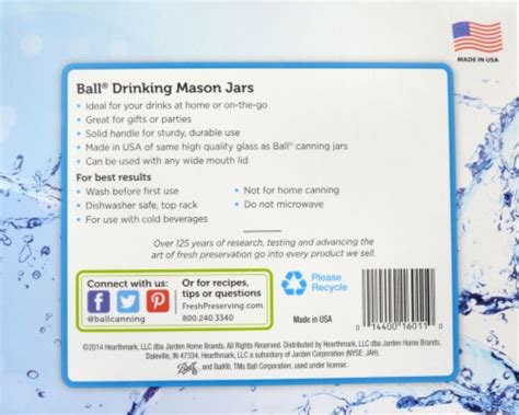 Ball® Drinking Mason Jars 4 Ct 24 Oz Kroger