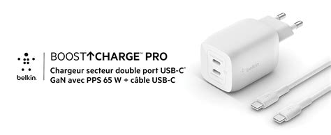 Belkin Chargeur Secteur Double Port Usb C W Chargeur Rapide Power