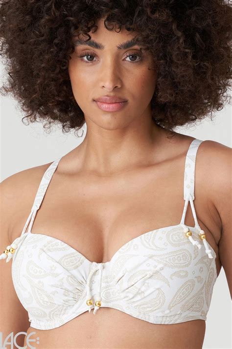 Primadonna Swim Sidari Bandeau Bikini Top D G Cup White Yacht Lace