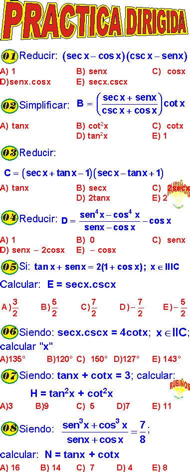 IDENTIDADES TRIGONOMÉTRICAS EJERCICIOS RESUELTOS DE TRIGONOMETRÍA