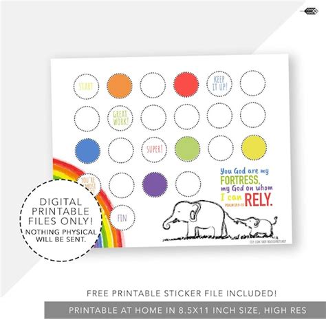 Bible Print Size Chart Reward Chart Bible Verse Printable Fortress