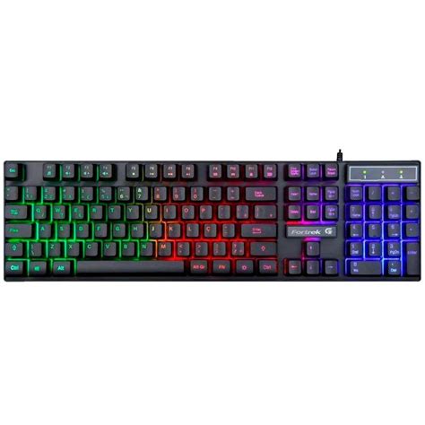 Teclado Gamer Multimidia Led Blackfire Preto Fortek Abnt2 Extra