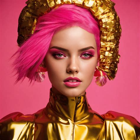 Lexica Hot Gold Full Body Pink Gold Hot Pink Hair Hot Pink Hair Hot