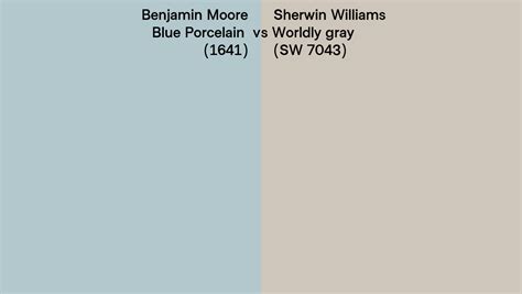 Benjamin Moore Blue Porcelain 1641 Vs Sherwin Williams Worldly Gray