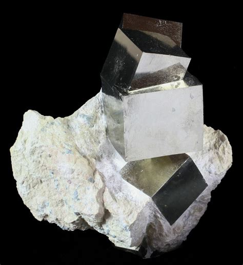 42 Tall Natural Pyrite Cube In Rock Navajun Spain For Sale