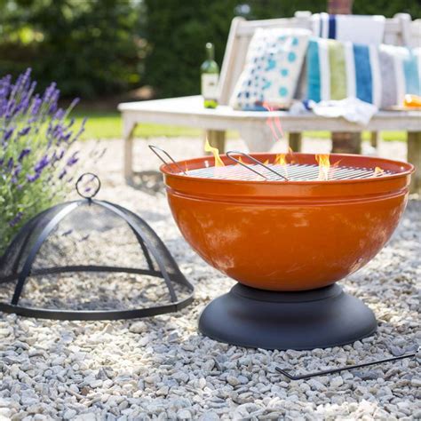 Globe Orange Enamel Firepit Brandalley