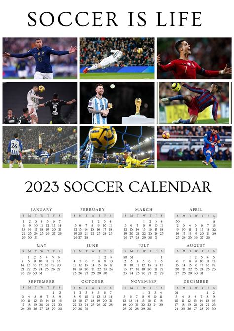 2023 Printable Soccer SVG Calendar-gifts for Boys & Girls-calendar SVG ...