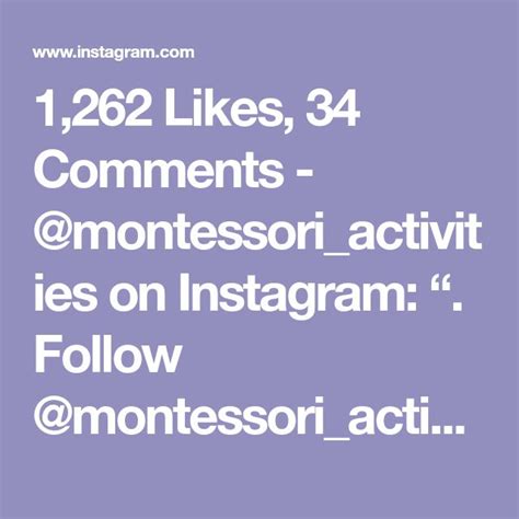 1 262 Likes 34 Comments Montessori Activities On Instagram