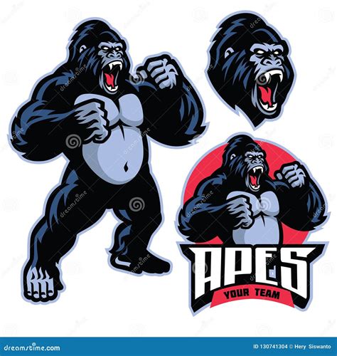 Angry Gorilla Cartoon Vector | CartoonDealer.com #58333207