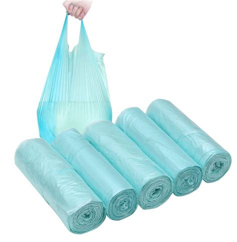 4 GALLON Bathroom Trash Bags, 5 Rolls/100 Counts Small HANDLES Garbage Bags for Office, Kitchen ...