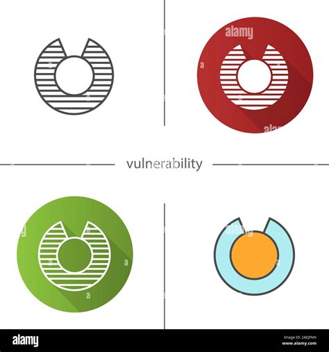 Vulnerability Icon Flat Design Linear And Color Styles Isolated