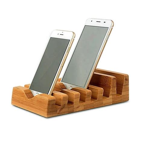 Multi Function Wood Phone Pad E Book Holder Charger Bracket 6 In 1 Bamboo Stand Holder For