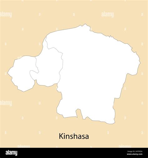 High Quality Map Of Kinshasa Is A Region Of Dr Congo With Borders Of The Districts Stock Vector