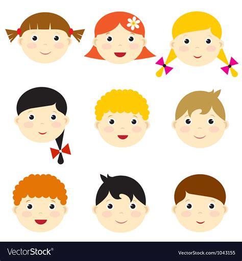 Kid faces Royalty Free Vector Image - VectorStock