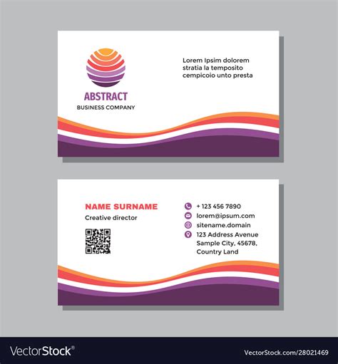 Business Visit Card Template With Logo Concept Vector Image