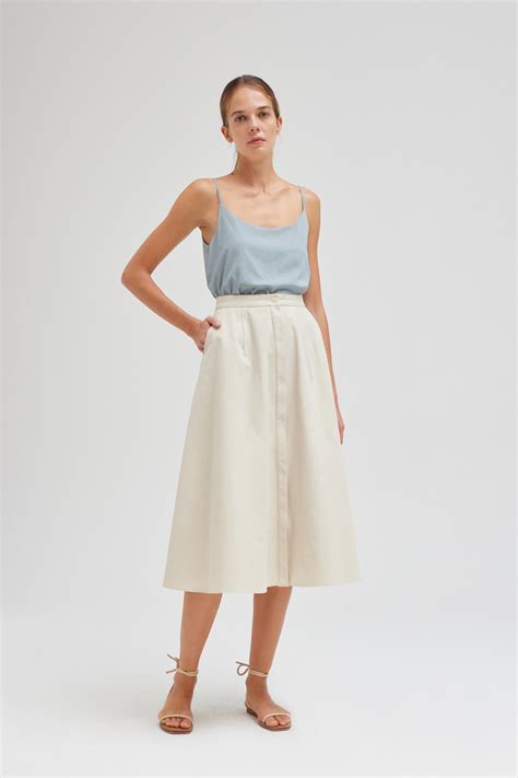 drawstring a line midi skirt 7