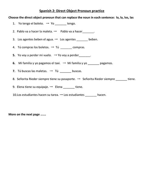 Direct Object Pronouns