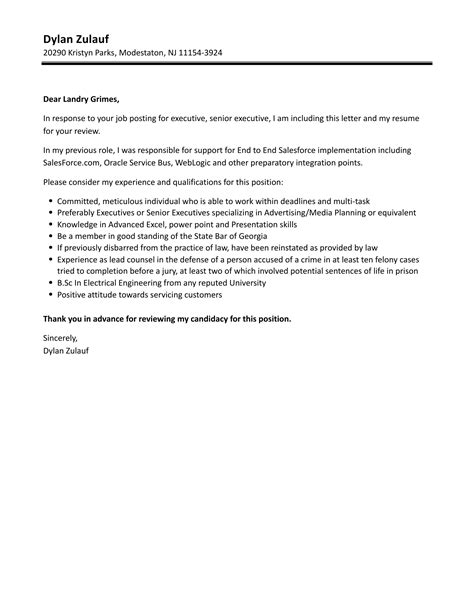 Executive Cover Letter Examples