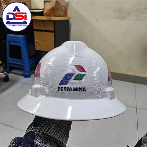 Helm Safety Msa Full Brim Original Fastrack Logo Pertamina Safety