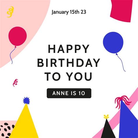 Customize This Hand Drawn Minimalist Happy Birthday Instagram Post