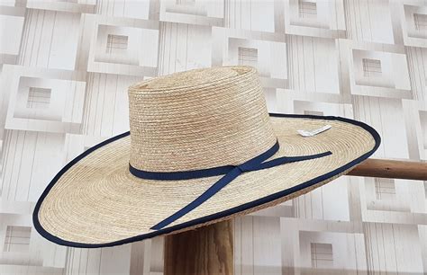 Sunbody Reata Oak 5 Brim Palm Hat Navy Trim Roundyard