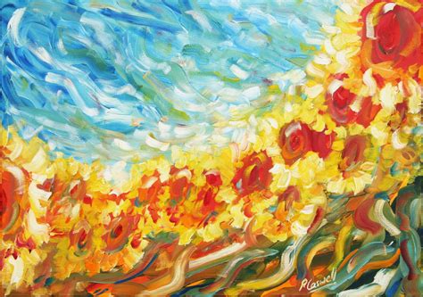 Sunflowers in the Sunshine Oil Painting | Pete Caswell