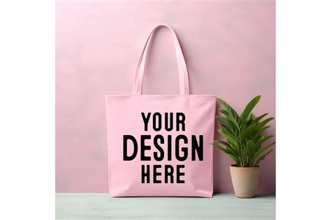 Natural Canvas Pink Tote Bag Mockup Graphic By Bestmockupstore · Creative Fabrica