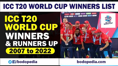 Icc T20 World Cup Winners List From 2007 To 2022