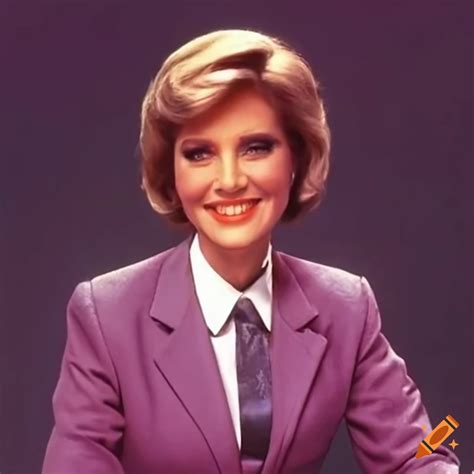 In This 80s Photo Of A Tv News Show The Set Is Adorned With Simple