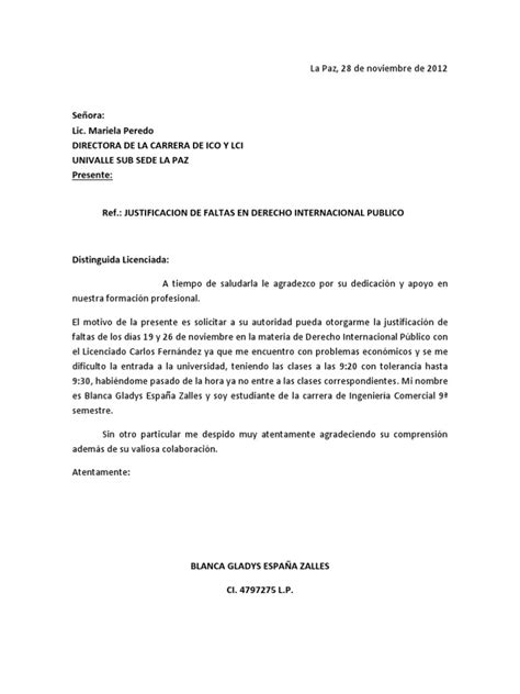 Carta De Justificacion Laboral Image To U