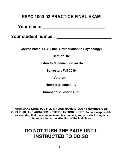 Psyc Practice Final Exam Fall Answers Highlighted Psyc