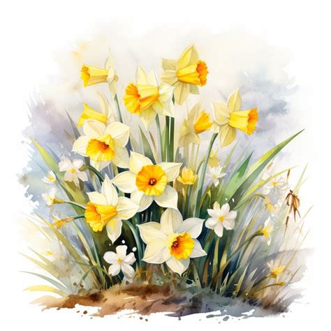 16 Daffodil Bunches Clipart Bundle High Quality Craft Art Card