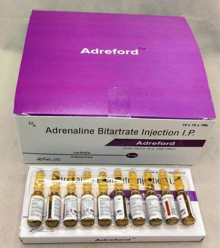 Adrenaline Bitartrate Injection 10X1X1ML Packaging Type Ampule At Rs