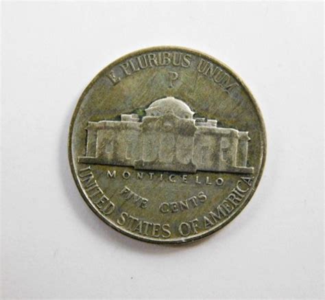 MINT ERROR 1943 P Silver Wartime Jefferson Nickel With Major Lamination