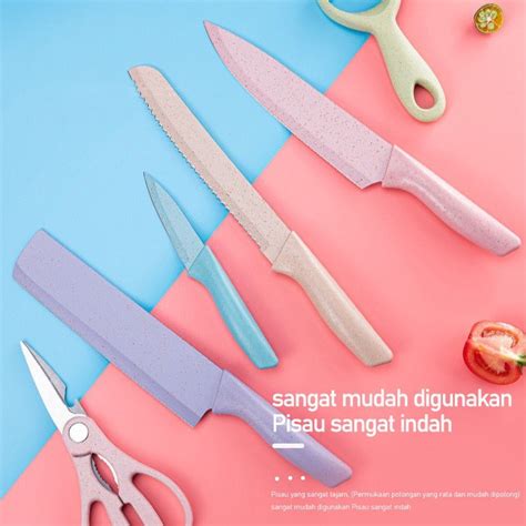 Jual Pisau Dapur Sultan Keramik Set In Macaron Pisau Jerami Gandum