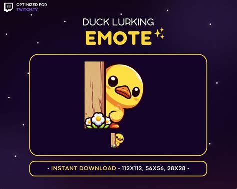 Cute Duck Twitch Emote Lurking Duck Emote Duck Discord Emote Gaming