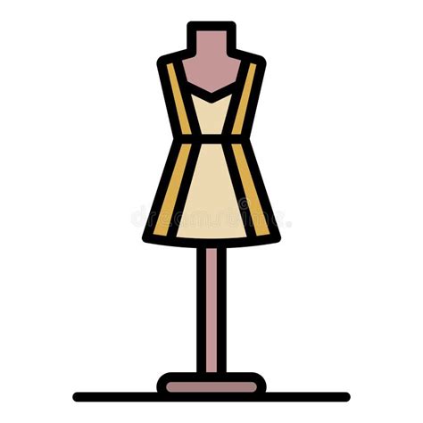 Vestido Em Um ícone De Manequim Cor Do Vetor De Contorno Ilustração Do Vetor Ilustração De