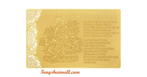 Praise To 21 Tara Printed On Card In Gold