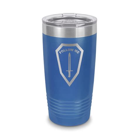 Fort Benning Follow Me Tumbler 20 Oz Laser Engraved W Clear Lid