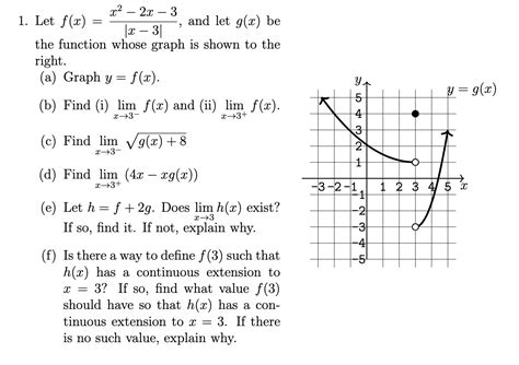 Solved Let F X ∣x−3∣x2−2x−3 And Let G X Be The Function