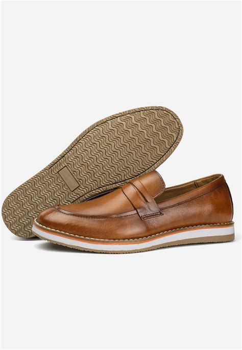 Sapato Mocassim Masculino Casual Couro Marrom