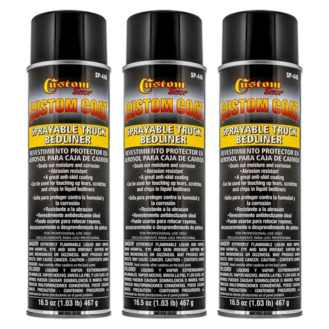 Custom Coat Aerosol Sprayable Truck Bedliner 165 Ounce Spray Can Black