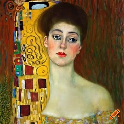 Portrait Of A Woman In The Style Of Gustav Klimt On Craiyon