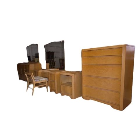 Mid Century Modern Basic Witz Co Blonde Bedroom Furniture Set The Green Scene Antiques