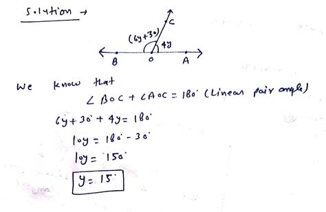 What Value Of Y Would Aob A Line In Fig Angle Aoc Y And Angle Boc